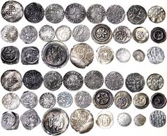 World coins Germany, Lot 25 pcs., mostly medieval and german:Witten Lübeck, Denar Regensburg Heinrich, Brakteat Markdorf, Hildesheim, Pfennig Hugo I Tübingen, Henry III long cross Penny, Pfennig Dortm