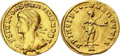 Coins - Ancient World Roman Empire Constantius II 1 1/2 Scripula 326 AD Nicomedia Mint RIC# 116; Gold 1.67 g.; Obv: FL IVL CONSTANTIVS NOB C. Laureate, draped and cuirassed bust of Constantius II to l