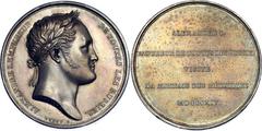 Coins - Europe France Silver Medal "Alexander I. Emperor of All the Russia Visits the Medals Mint" 1814 Silver 36.75 g., 40 mm.; "Alexandre I. Empereur de Toutes les Russies Visite la Monnaie des Meda