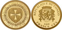 Coins - Africa Congo 100 Francs 2021 KM# 270, N# 354377; Gold (0.999) 0.31 g.; Treasure of the Templars; UNC