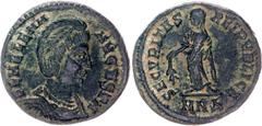 Coins - Ancient World Roman Empire Helena Follis 324 - 330 AD Securitas RIC# 129; Bronze 3.28 g.; Obv: FL HELENA AVGVSTA, diademed and draped bust of Helena right, wearing pearl necklace. Rev: SECVRIT