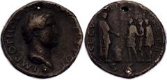 Coins - Ancient World Roman Empire Otho AE "Sestertius" 69 AD (ND) "Paduan Medal" after Giovanni Cavino Klawans 3, Lawrence 23; 26.37 g., 33.6 mm; Otho; Obv: Bare head right; Rev: Otho standing right,