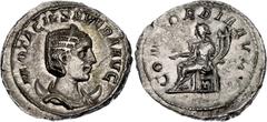 Coins - Ancient World Roman Empire Otacilia Severa AR Antoninianus 246 - 248 AD RIC 125c, Sear 9147; Silver 4.16 g.; Otacilia Severa AD 244-249; Rome Mint; Obv: M OTACIL SEVERA AVG, draped bust right,