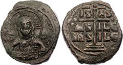 Coins - Ancient World Byzantium Anonimous Follis 1028 - 1042 (ND) SB# 1823, N# 44211; Class B; Bronze 10.60 g.; Romanos III Argyros / Michael IV the Paphlagonian; Constantonople Mint; Obv: Bust of Chr