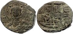 Coins - Ancient World Byzantium Anonimous Follis 1028 - 1042 (ND) SB# 1823, N# 44211; Class B; Bronze 8.65 g.; Romanos III Argyros / Michael IV the Paphlagonian; Constantonople Mint; Obv: Bust of Chri