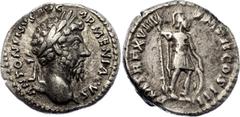 Coins - Ancient World Roman Empire Marcus Aurelius AR Denarius 163 - 164 AD RIC# 92; Silver 3.21 g.; Marcus Aurelius (AD 161-180); Rome Mint; Obv: ANTONINVS AVG ARMENIACVS, laureate head of Marcus rig