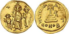 Coins - Ancient World Byzantium Heraclius, Heraclius Constantine and Heraclonas 1 Solidus 610 - 641 AD BCV# 762 - 771, N# 44421; Gold 4.44 g.; Heraclius, Heraclius Constantine and Heraclonas; Obv: Her