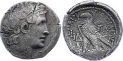 Ptolemaic kings of Egypt, Ptolemy XII Neos Dionysos (80-51 BC), AR Tetradrachm Ptolemaic kings of Egypt, Cleopatra VII (51-30BC), AR Tetradrachm (year 14 = 38 BC, 11.88 gm.), Alexandria, Diademed head