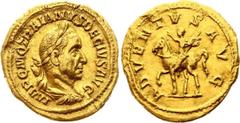 Coins - Ancient World Ancient World Roman Empire Trajan Decius AV Aureus 249 - 251 A.D. Gold 4.44g 20mm; Rome mint, 4th officina. 2nd-3rd emission, AD 249-250. IMP C M Q TRAIANVS DECIVS AVG, laureate,