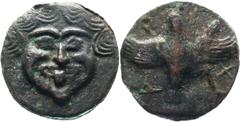 Coins - Ancient World Ancient Greece Olbia Cast Æ 437 - 410 BC SNG BM Black Sea 383; Anokhin 168; Bronze 98.74 g.; Obv: Facing gorgoneion with full cheeks, triangular chin and protruding tongue / Rev.
