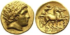 Coins - Ancient World Ancient Greece Kings of Macedonia AV Stater 323 - 316 BC Philip III - Kassander Thompson 98; SNG ANS 299; CNG e247, 59; Gold 8.53 g.; In the name and types of Philip II; Obv: Lau