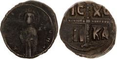Coins - Ancient World Byzantium Follis 1055 -1056, AD. Theodora Copper 8.39 g., 27 mm.; Theodora Porphyrogenita Folli