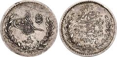 Ottoman Empire 20 Para 1882 AH 1293/8 KM# 734; Silver; Ottoman Empire; Rare; XF