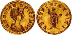 Coins - Ancient World Roman Empire Aureus 283 AD Magnia Urbica RIC 340, C 8; Gold 4.39 g; Obv: MAGNIAVRBICAAVG - Diademed, draped bust right. Rev: VENERIVICTRICI - Venus standing right, pulling dress 