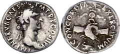 Ancient World Roman Empire Nerva AR Denarius 97 AD Crawford 53/1; RIC 15; Silver 3.23 g.; Nerva (96-98 AD); Obv: IMP NERVA CAES AVG - PM TRP COS III PP around laureate head of Nerva / Rev: Clasped han