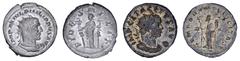 Ancient Coins Rome, 2 coin lot, (2) Antoninianus 244-249 AD & 275-276 AD; both in about F condition Philip I, Antoninianus 244-49 AD, VF+ Tacitus, Antoninianus 275-76 AD, AVF