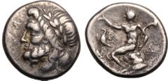 Ancient Coins Ancient Greece Circa 175-168 B.C., Megalopolis (Arcadia) AR Triobol. Graded VF