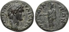 LYDIA. Daldis. Trajan (98-117). Ae. Obv: KAICAP CE TPAIANOC. Laureate head right. Rev: ΔAΛΔIANΩN. Zeus standing left, holding eagle and sceptre. RPC III 2414. Condition: Good very fine. Weight: 4.18 g