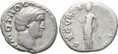 OTHO (69). Denarius. Rome. Obv: IMP M OTHO CAESAR AVG TR P. Bare head right. Rev: SECVRITAS PR. Securitas standing left, holding wreath and sceptre. RIC² 8. Condition: Very fine. Weight: 3.27 g. Diame