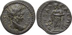 LYDIA. Attaleia. Septimius Severus (193-211). Ae. Obv: AVT K Λ CEΠ CEOVHPOC. Laureate head right. Rev: ATTAΛΕATΩΝ. Asklepios standing facing, head left, holding serpent-entwined staff. BMC 21; SNG Mün