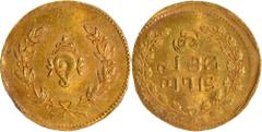Coins of Indian Princely states Travancore State, Tulabharam Issue 1885–1924(ME 1061-1099), Gold Pagoda, Obv: conch within a wreath and dotted circular border, Rev: "Sree Padmanabha" in Malayalam in t