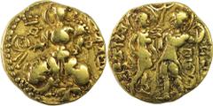 Very Rare Gold Dinara Coin of Samudragupta of Gupta Dynasty of King and Queen Type. Coins Of INDIA Ancient India Gupta Dynasty 07. Samudragupta (335-370 AD) Gold Dinara ;Gupta Dynasty, Samudragupta(33