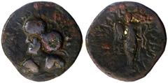 Copper Tetra Drachma Coin of Pakores of Indo Parthians. Ancient India Indo-Parthian 10. Pacroes (100 AD) Tetra Drachma ;Indo-Parthians, Pakores (100 AD), Copper Tetra Drachma, Obv: diademed indo parth