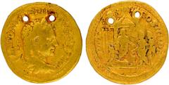 Coins of Ancient India & Ancient World Roman Empire, Caracalla (198-217 CE), Gold Aureus, Obv: a laureate, draped and cuirassed head of the king facing the right, the legend "ANTONINVS PIVS AVG GERM" 