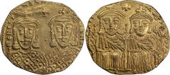 Byzantine Leo IV with Constantine VI, Leon III, and Constantine V. Solidus; Leo IV with Constantine VI, Leon III, and Constantine V; 775-80 AD. Constantinople, c. 778-80 AD, Solidus, 4.39g. Berk-233, 