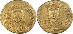Byzantine Nicephorus I, and Stauracius. Solidus; Nicephorus I, and Stauracius; Constantinople, 803-811 AD, Solidus, 4.43g. Berk-238, Sear-1604. Obv: nICI - FOROS bASIL E\' Bust of Nicephorus facing, w