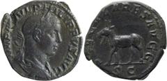 Roman Imperial Philip II as Augustus. Sestertius; Philip II as Augustus; 247-249 AD, Rome, 248 AD, Sestertius, 17.54g. RIC-264a (S), C-73 (6 Fr.). Obv: IMP [M I]VL PHILIPPVS AVG Bust laureate, draped,