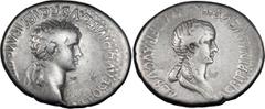 Roman Provincial Nero and Agrippina. Didrachm; Nero and Agrippina; 54-68 AD, Caesarea, Cappadocia, c. 58-9 AD, Didrachm, 7.11g. RPC-3632, BM-422, RIC-607. Obv: NERO CLAVD DIVI CLAVD F CAESAR AVG GERMA