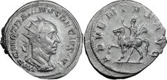 Roman Imperial Trajan Decius. Antoninianus; Trajan Decius; 249-251 AD, Antoninianus, Rome, 3.98g. RIC-11b, C-4, Eauze Hoard-885 (73 spec.), Dorchester Hoard (144 spec.). Obv: IMP.C.M.Q.TRAIANVS DECIVS