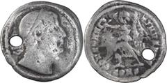 Roman Imperial Constantine I. Siliqua; Constantine I; 307-337 AD, Constantinople, Siliqua, 2.34g. Cf. RIC-126 and C-97 (60 Fr.). Obv: No legend. Head r. looking upwards, wearing plain diadem. Rx: CONS