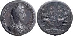 Roman Imperial Commodus. AE 33 medallion; Commodus; 177-192 AD, Rome, 183 AD, Medallion, 48.00g. Gnecchi-148 (5 spec.); C-858 (300 Fr). Obv: M AVREL COMMODVS - ANTONINVS AVG Bust laureate, draped, cui
