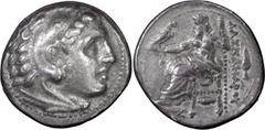 Ancient Greek Macedonia, Alexander III The Great. Drachm; Macedonia, Alexander III The Great; 336-323 BC. 'Colophon', c. 323-319 BC, Drachm, 4.22g. Price-2266. Obv: Head of Alexander r. in lionskin he