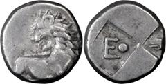 Ancient Greek Tauric Chersonesus, Cherronesus. Achaean League Hemidrachm, ex BCD; Tauric Chersonesus, Cherronesus; c. 400-350 BC, Hemidrachm, 2.29g. Grose-4101. Obv: Forepart of lion r., looking back,