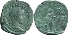 Roman Imperial Gordian III. Sestertius; Gordian III; 238-244 AD, Rome, 241-3 AD, Sestertius, 21.30g. RIC-300a, C-122. Obv: IMP GORDIANVS PIVS FEL AVG Bust laureate, draped, cuirassed r. Rx: LAETITIA A