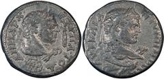 Roman Provincial Caracalla. Tetradrachm; Caracalla; 198-217 AD, Gadara, Decapolis, 215-7 AD, Tetradrachm, 11.13g. Prieur-1585 (2 spec., his illustration being from same obv. die as our coin). Obv: AYT