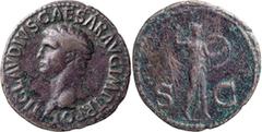 Roman Imperial Claudius I: his earliest obverse legend on bronze coins. 40-as; Claudius I: his earliest obverse legend on bronze coins; 41-54 AD, Rome, early 41 AD, As, 8.96g. Von Kaenel-p. 25, BM-154