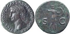 Roman Imperial Claudius I. 40-as; Claudius I; 41-54 AD, Rome, 41-2 AD, As, 10.60g. Apparently not in BMC or von Kaenel in Rome-mint style and with this obverse legend. Obv: TI CLAVDIVS CAESAR AVG IMP 