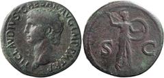 Roman Imperial Claudius I. 40-as; Claudius I; 41-54 AD, Rome, 41-2 AD, As, 11.12g. Apparently not in BMC or von Kaenel in Rome-mint style and with this obverse legend. Obv: TI CLAVDIVS CAESAR AVG IMP 