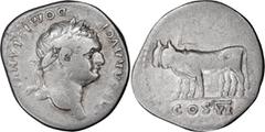 Roman Imperial Very Rare Domitian as Caesar mule, reverse of Titus. Denarius; Very Rare Domitian as Caesar mule, reverse of Titus; 70-81 AD, Rome, 77-8 AD, Denarius, 3.25g. Possibly unique; though pub