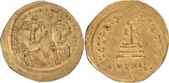 Byzantine Heraclius. Solidus; Heraclius; 610-641 AD. Constantinople, c. 613-616 AD, Solidus, 4.46g. MIB-26, Sear-746. Obv: Facing busts of Heraclius (on l., bearded) and Heraclius Constantine (on r., 