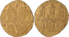 Byzantine Constantine VI and Irene with Leo III-IV and Constantine V. Solidus; Constantine VI and Irene with Leo III-IV and Constantine V; Constantinople, c. 790-92 AD, Solidus, 4.40g. Sear-1593, DO-1