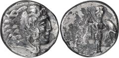 Ancient Greek Mysia, Pergamum. Alexandria Diobol; Mysia, Pergamum; c. 330-284 BC, Diobol, 1.08g. SNG Aulock-1349, Sear-3941, BM-8, SNG Cop-319. Obv: Head of unbearded Herakles r. wearing lionskin. Rx: