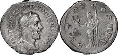 Roman Imperial Pupienus. Denarius; Pupienus; 238 AD, Rome, Denarius, 2.85g. BM-52, C-26, RIC-6. Obv: IMP C M CLOD PVPIENVS AVG Bust laureate, draped, cuirassed r. Rx: P M T - R P COS II P P Felicitas 