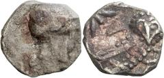 Ancient Greek Philista Gaza Mint Obol. ; Philista Gaza Mint Obol; Philista Gaza; 5th - 4th cent. BCE, Obol, 0.54g. Gitler-Tal-p. 154, coin no. X.1. After Athens obol circulated in Judea.This coin is p