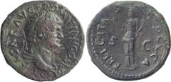 Roman Imperial Domitian as Caesar. Dupondius; Domitian as Caesar; 70-81 AD, Rome, 76-7 AD, Dupondius, 13.13g. RIC-928 (R2). Obv: [C]AESAR AVG F DOMITIAN COS I[V] Bust laureate, draped r., seen from si