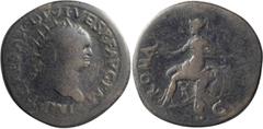 Roman Imperial Titus. Dupondius; Titus; 79-81 AD, Uncertain Thracian or Eastern Mint, 80-1 AD, Dupondius, 12.03g. RIC-T503A (online). Obv: IMP T CAESAR DIVI VESP F AVG P M around, Head radiate r. Rx: 